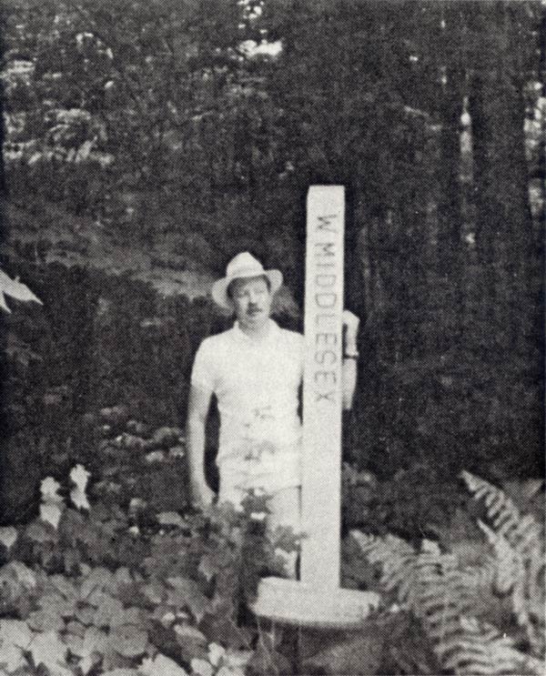 Tom Smith at boundary marker