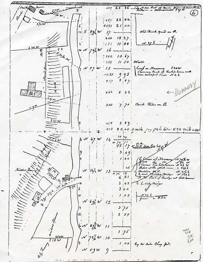Location: Convent & School, vs Middlesex Canal from an 1829 Survey