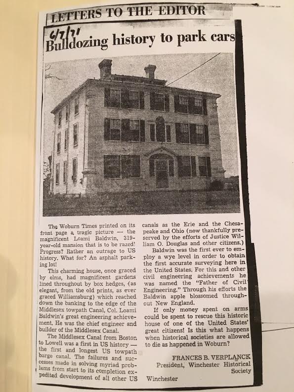 Baldwin Mansion letter