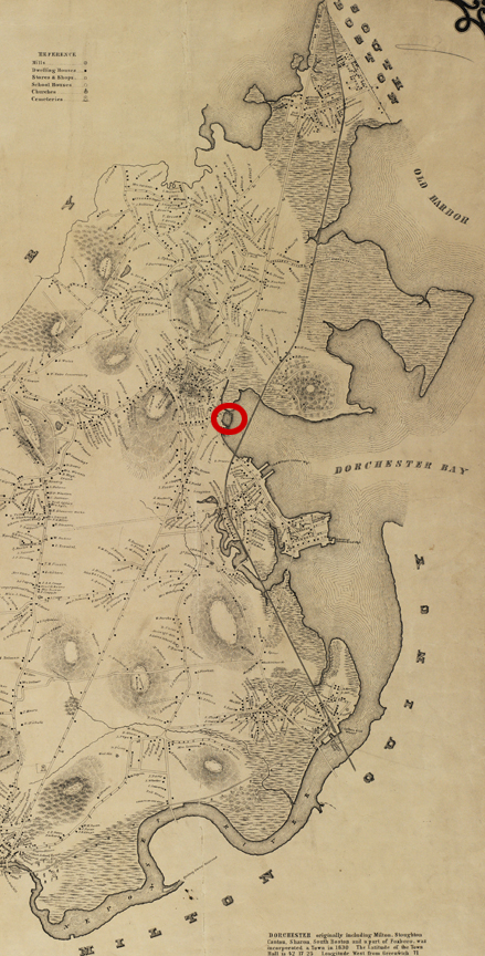 Dorchester 1850 map - Whiting, E. Map of Dorchester, Mass. Surveyed by Elbridge Whiting for S. Dwight Eaton (Old Colony R. R. Depot, Boston. (Boston, 1850)