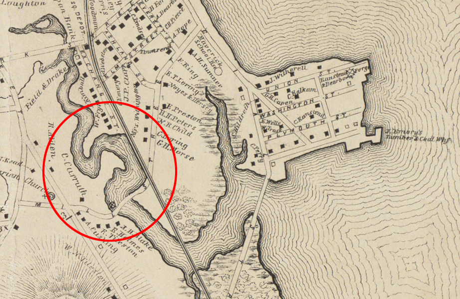 Dorchester 1850 map - Whiting, E. Map of Dorchester, Mass. Surveyed by Elbridge Whiting for S. Dwight Eaton (Old Colony R. R. Depot, Boston. (Boston, 1850)