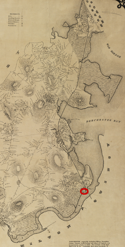 Dorchester 1850 map - Whiting, E. Map of Dorchester, Mass. Surveyed by Elbridge Whiting for S. Dwight Eaton (Old Colony R. R. Depot, Boston. (Boston, 1850)