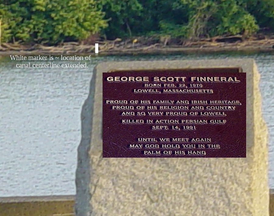 View across Merrimac toward northern terminus of Middlesex Canal