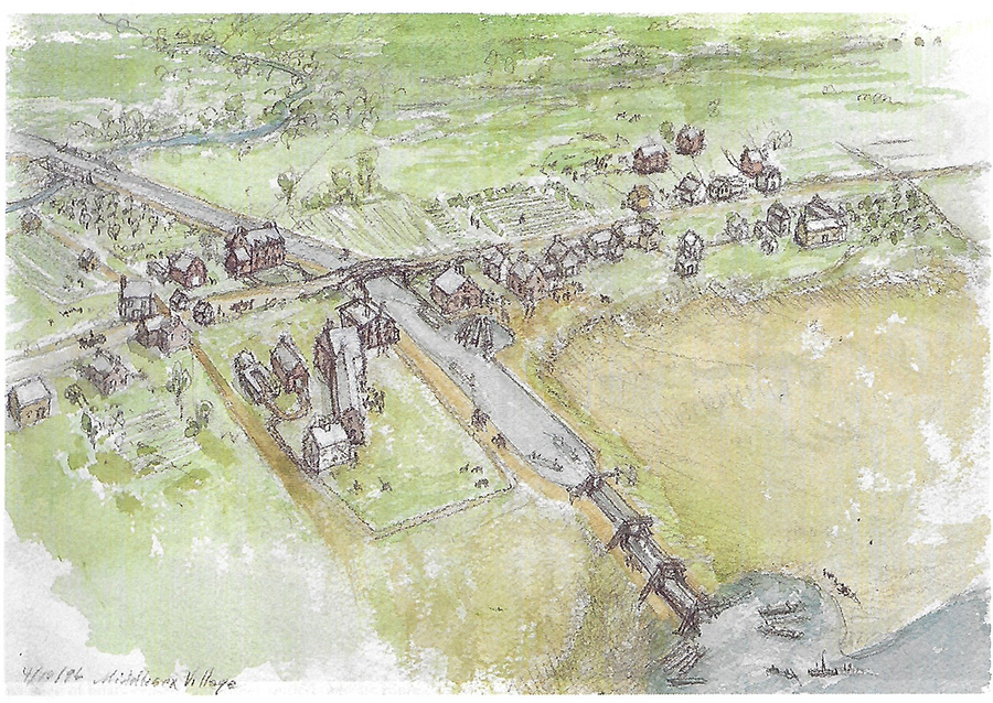 Middlesex Village - painting by Thomas Dahill