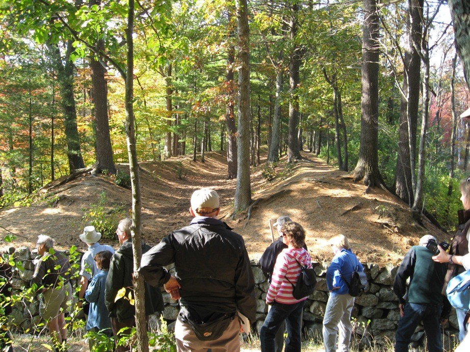 Walkers standing at the Maple Meadow Aqueduct