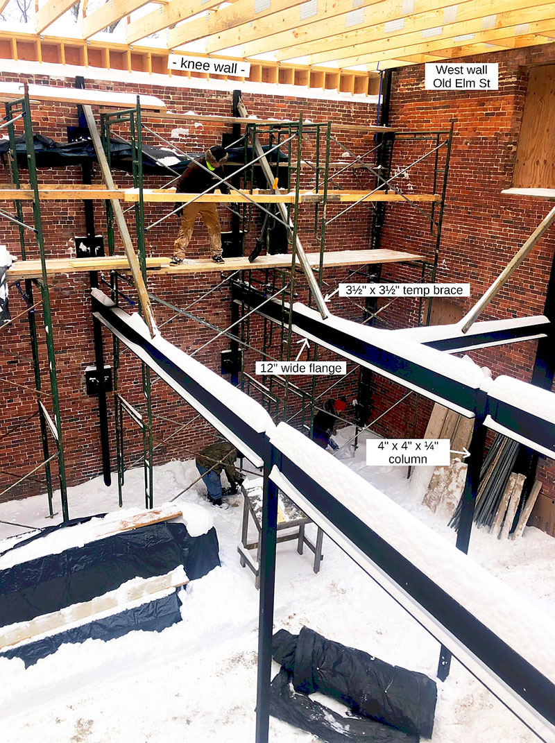 Bottom floor of 2 Old Elm Street on December 18, 2020 after a 12-inch snowfall